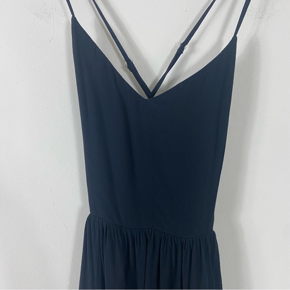 Blaque Label Black Double Slit V Neck Criss Cross Back Maxi Dress - M - Picture 11 of 13